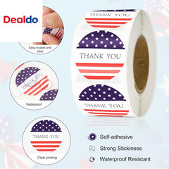American Thank You Stickers, 500PCS American Flag Stickers, 1 Inch round Thank Y