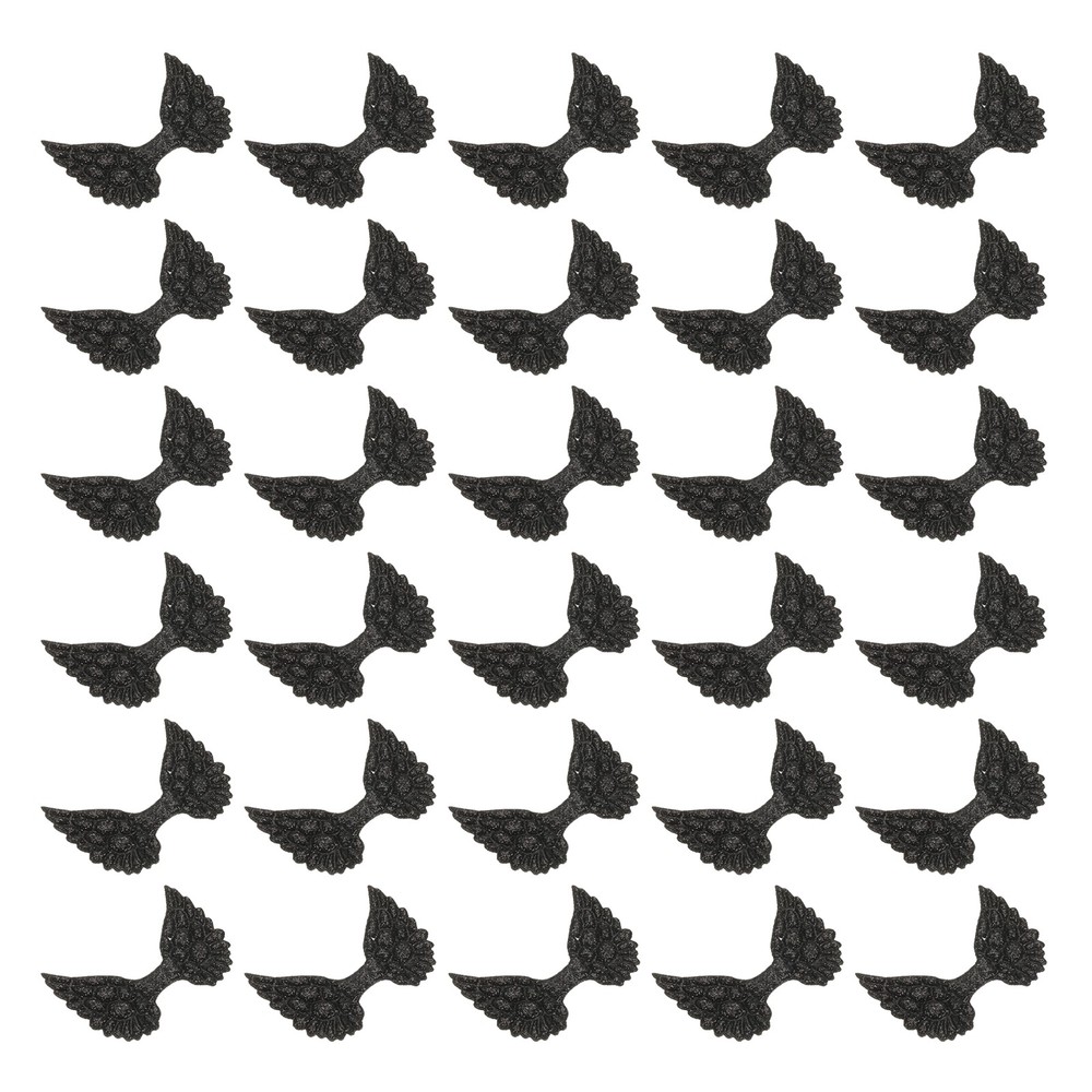 30Pcs Angel Wings for Crafts, Glitter Mini Angel Wings Ornament, Black