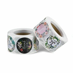 2 Roll / 1000 pcs 1″ Assorted Floral Thank You Stickers Round Sealing Labels US