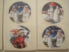 5 x 2 Sticker Sheets PUNCH STUDIO Victorian Christmas Winter Play 40 Pcs 1.5″ D