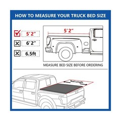 Soft Roll Up 5’2″ / 61.7″ Truck Bed Cover Compatible for 2015 2016 2017 2018 …