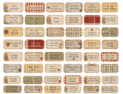 Farmhouse Words Sheet B, Supplies For Scrapbook Junk Journal Card Toppers