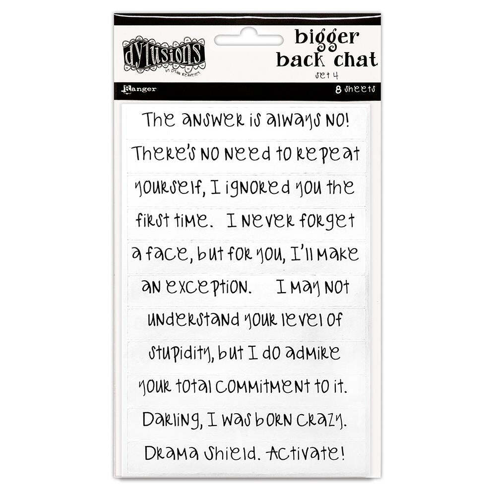 Dylusions Creative Dyary Bigger Back Chat Stickers – White, Set #4, DYA86871