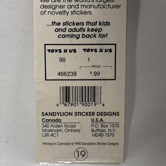 Sandylion RARE Sealed Pack of Mother of Pearl Opal 1990 Toys r Us Stickers!