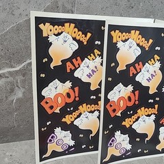 Lot Vintage Hallmark AGC Stickers Sticker Sheets Halloween Ghost Dogs Bat Witch