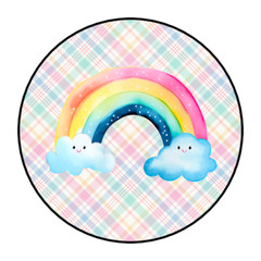 30 colorful rainbow envelope seals, stickers labels, tags, round
