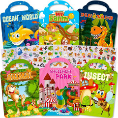 Reusable Sticker Books for Toddlers Ages 2-8, 3D Puffy Stickers Activity Set