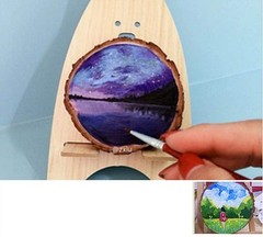 20 Unfinished Wood Slices Hand-painted Wooden Keychain Vintage DIY Wooden Car…