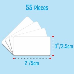 Set of 55 Waterproof Magnetic Name Stickers – 2″ x 1″ Erasable Tags for All Uses