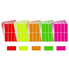 Neon Color Coding Labels 3″x1″ Stickers: Yellow, Pink, Orange, Green, Red – 1…