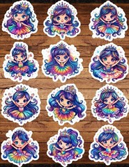 Coloful Ballerina Die Cut Vinyl Stickers Set Scrapbooking Laptop Waterbottle
