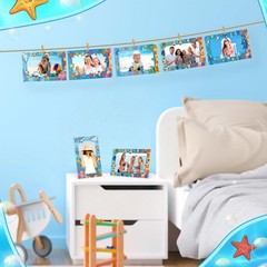 AmazingSpark 50 Pack Ocean Theme Picture Frames 4×6, Under the Sea Paper Phot…