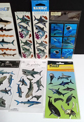 Scrapbooking Sticker Lot of 9 Packages Sharks 3D Ocean Fish Shark Dimensional