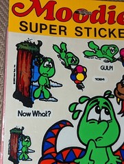 Vintage MOODIES SUPER STICKERS Worried Large Sheet Decal Specialties