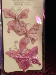 Floral Garden Butterfly Decorative Embelishments Accessories 2 Sets New