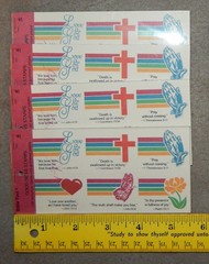 4 Packs Vintage Gummed Rainbows with Scripture Stickers (1 3/8″ x 1 5/8″) new