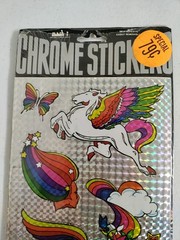 Vintage Stickers Mark 1, Chrome Prism CS51, Pegasus, Rainbow, Butterfly, NA,RARE