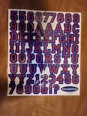 Stickabilities – Alphabet Stickers – Blue/red 1 1/4″ – New – Older Stock