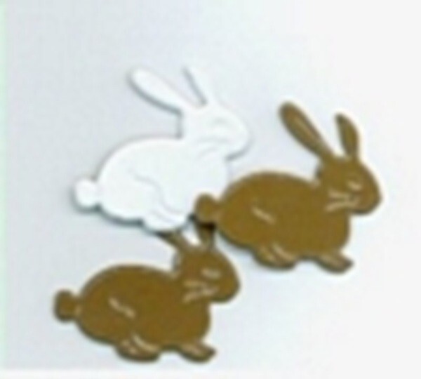 BUNNIES SCRAPBOOKING DECORATIVE BRADS EYELET OUTLET 8 PCS 2 COLORS