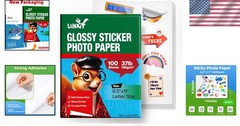 Glossy Sticker Photo Paper 8.5×11 – 100 Sheets