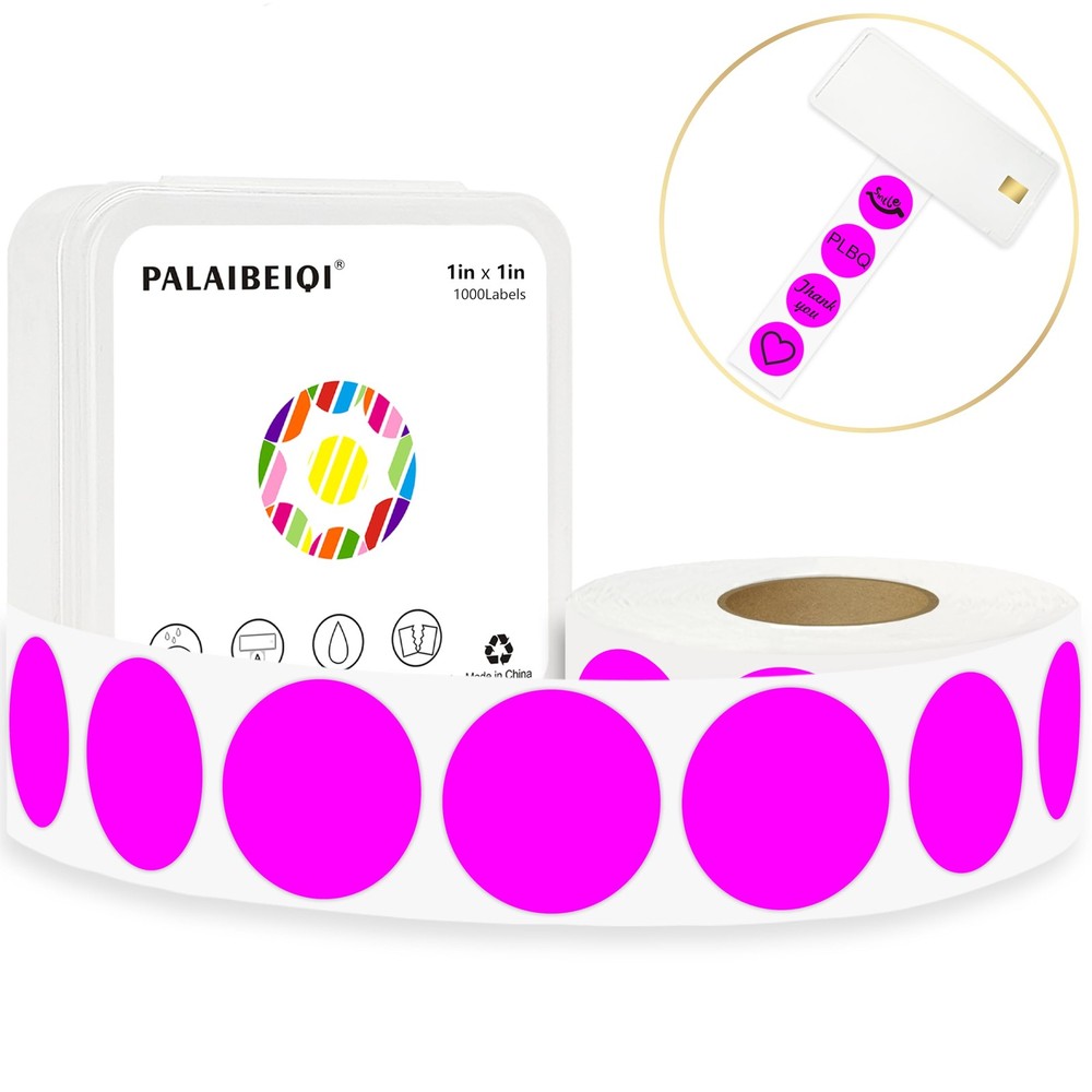 1 Inch Round Thermal Sticker Labels,Color Dot Stickers,Label Stickers,Waterpr…