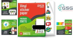 WATERPROOF VINYL STICKER PAPER – 25 SHEETS FOR INDOOR & OUTDOOR USE