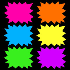 60Pcs 8 Inch Neon Colored Glow in the Dark round Paper Stickers for DIY Crafts