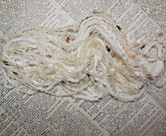 Fiber Art Yarn 24 Yds White Mix Crafts Weaving Junk Journal Scrapbook Gift Wrap