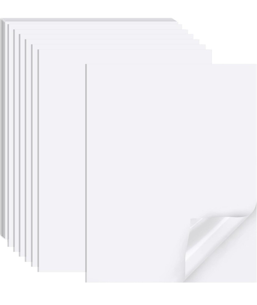 50 Sheets Printable White Sticker Paper Inkjet Printing – Matte Letter Size