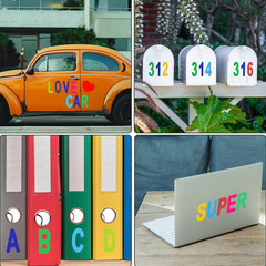 220Pcs / 8 Sheets Capital Letter with Symbols, 3 Inch Self Adhesive Uppercase Al