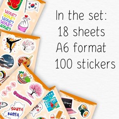100Pcs Waterproof South Korea Stickers – Perfect for Luggage & Water Bottle