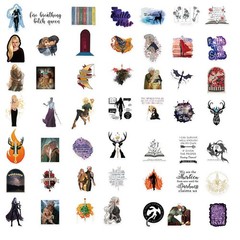 50pcs Throne of Glass Stickers for Teens Travel Case,Bookish Kindle Vinyl Sti…