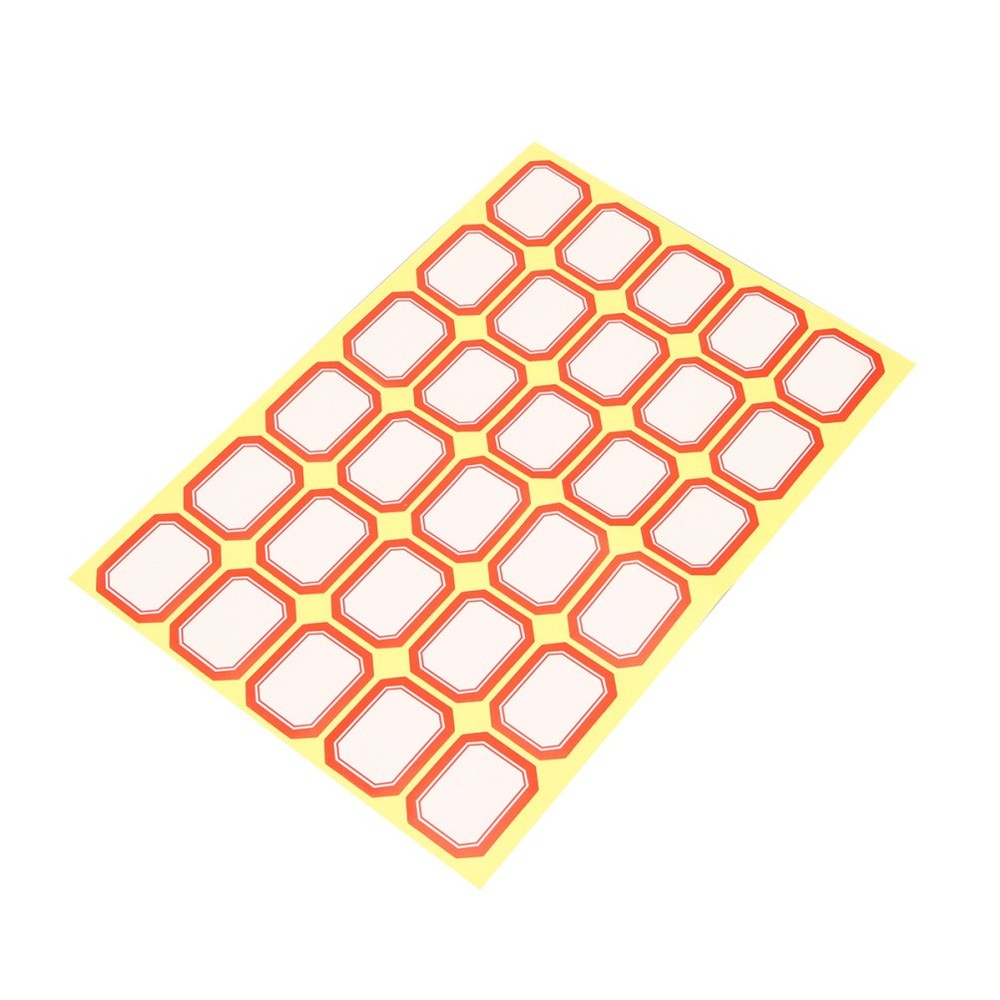 Coated Paper Name Stickers Red Adhesive for Organization Marking Home Office Use