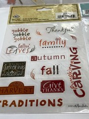 Vintage Thanksgiving Stickers Turkey Pilgram Fall Leaves Traditions Scrapbooking