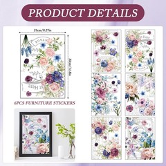Flower Rub on Transfers for Crafts and 21 x 30 cm/8.26 x 11.81 inches,