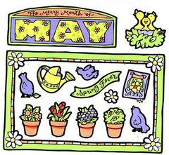 Frances Meyer MAY Spring Flower Scrapbook Stickers 8 Sheets
