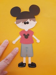 Disneyland Kid mickey mouse ears die-cut 7.5″