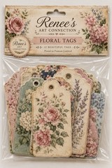 Renee’s Art Connection – Vintage Floral Tags | 12 Handmade Junk Journal Gift Tag