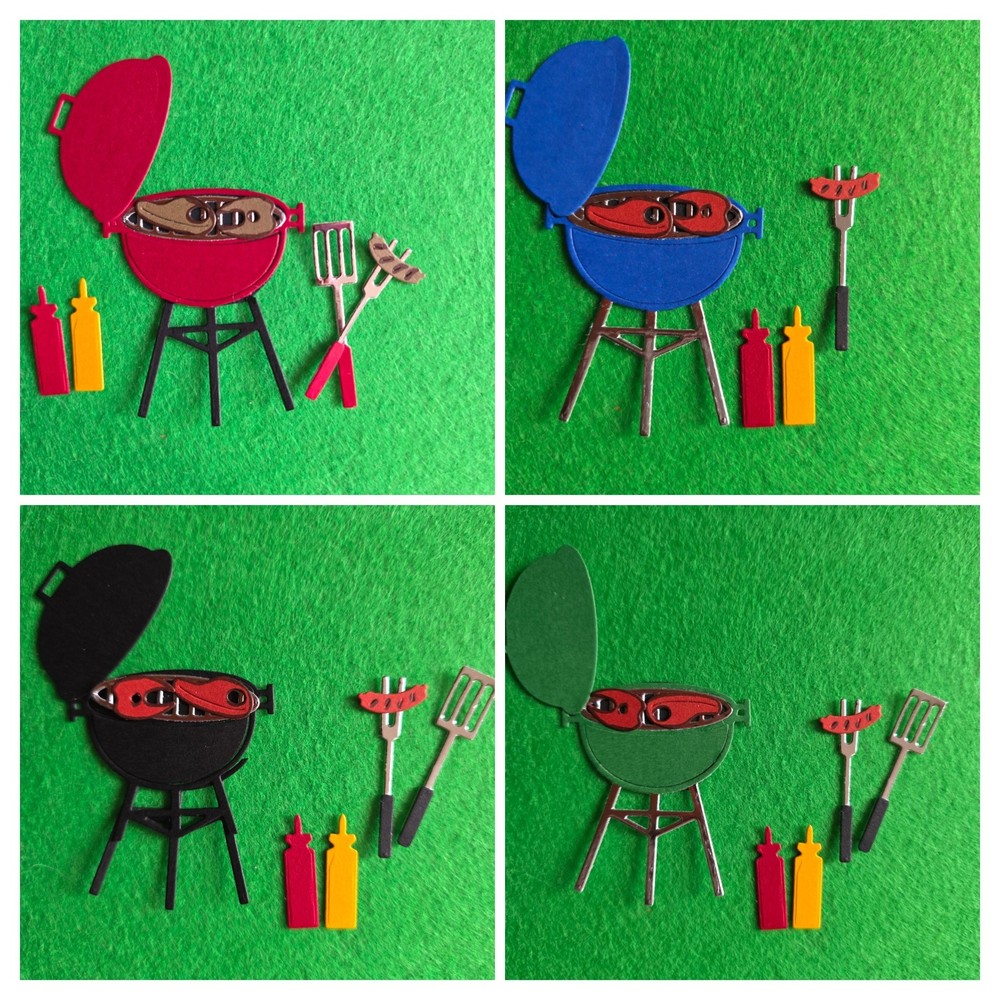 1 Barbecue Grill & Accessorie For summer Days Cardstock die cuts scrapbook cards