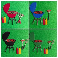 1 Barbecue Grill & Accessorie For summer Days Cardstock die cuts scrapbook cards