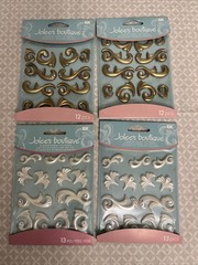 jolee’s boutique stickers lot Of 4 Gold & White Dimentional Stickers EK Success