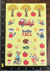 THANKS GIVING, FALL, APPLE TREE, OWL, FOX, ONE SHEET BEAUTIFUL STICKERS #FAL01
