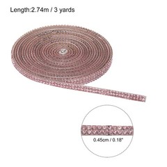 Rhinestone Ribbon Light Pink Self Adhesive Rhinestone Strip 0.2″ x 3 Yard