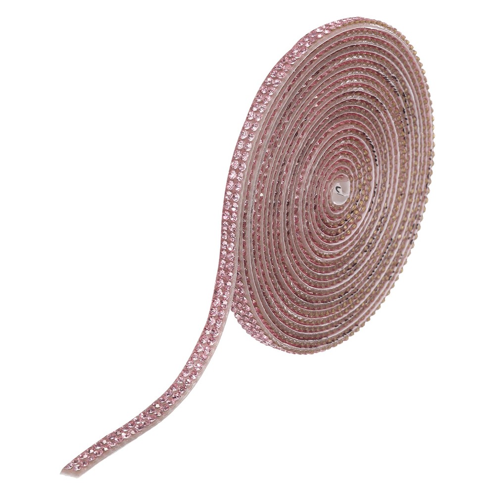 Rhinestone Ribbon Light Pink Self Adhesive Rhinestone Strip 0.2″ x 3 Yard