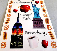 Retro NY City Clear Stickers Scrapbooking Manhattan Statue of Liberty Taxi 12″