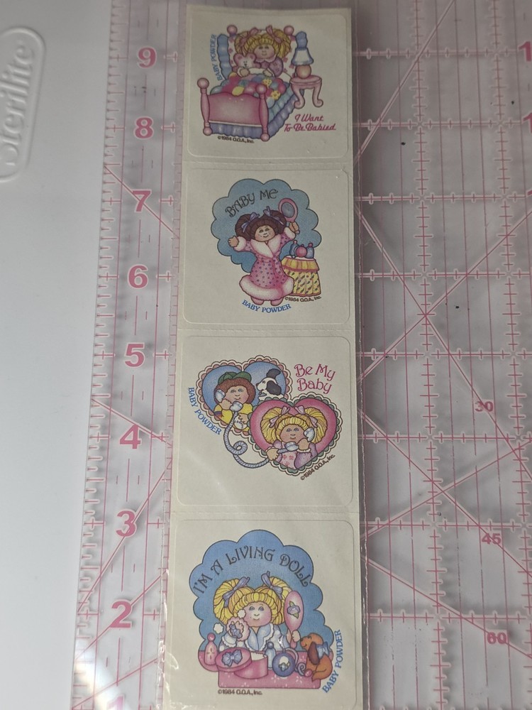 Vintage Scratch N Sniff Stickers, Cabbage Patch Kids, Baby Powder
