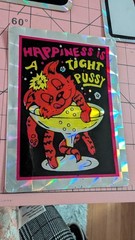 Vintage Stickers Vending Machine Novelty Dirty Adult Pussy Mustache Lot Of 3