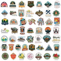 50pcs Outdoor Camping Hiking Stickers Pack, Nature Set, 178