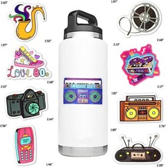 80s 90s Stickers for Adults Vintage Theme 70 Pcs
