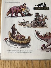 Vintage Hallmark Stickers Dinotopia 1992 James Gurney – Dinosaur Reptiles NIP